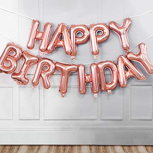 Haosell 26. Decoración de cumpleaños de oro rosa para niñas, juego de decoración de cumpleaños de niña, 26 años, color oro rosa para niña, globos de aire, globos con número 26, color oro rosa