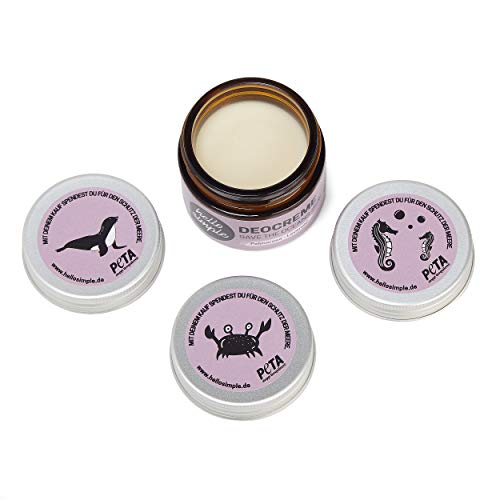hello simple - Desodorante Deocreme Deo (50 g) - ¡SALVA LOS OCÉANOS! - cosmética natural sostenible - sin aluminio, vegana, ecológica, sin plástico (palmarosa-lavanda)