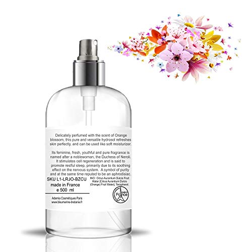 Hidrolato de Naranja Neroli Agua de Azahar 500 ml Agua Floral (Citrus Sinensis) Tónico para Piel Grasa Piel con Imperfecciones Piel Normal Piel Madura