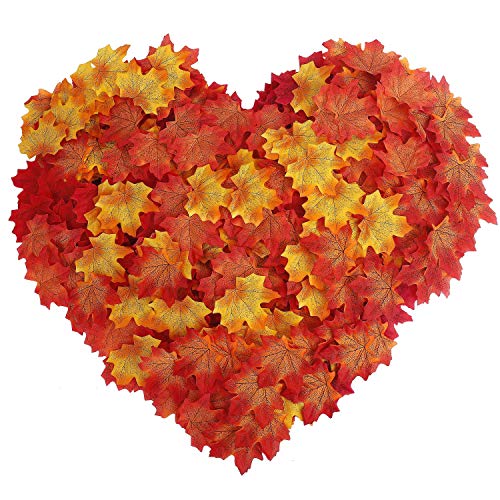 HONGXIN-SHOP Hojas de Otoño 500 Piezas Multicolor Hojas de Arce Artificiales para Arte de Scrapbooking Decoraciones de Boda Adornos de Fiesta de Halloween