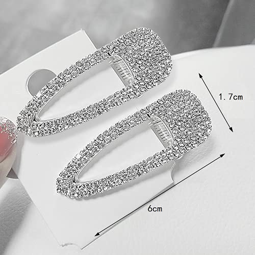 Horquillas para el pelo con estrás, cristales brillantes, joyas para el pelo plateadas, pinzas para el pelo para mujeres y niñas
