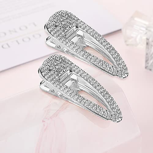 Horquillas para el pelo con estrás, cristales brillantes, joyas para el pelo plateadas, pinzas para el pelo para mujeres y niñas