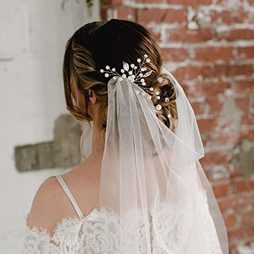 Horquillas Pelo Mujer de Novia, Taumie 23 Piezas Horquillas para el pelo de boda, Perlas de Diamantes Horquillas, Pinzas para el Cabello en Forma de U para la Boda y Fiesta