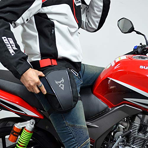 Hylzo Bolso Pierna Moto Negro,Hombre Riñonera Pierna Bolsos para Bolso De Pierna Impermeable para IR En Moto para La Pierna Bolso Cintura Hombre Moto Exterior Bolsas Moto Bolso