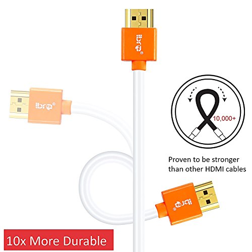 IBRA 2M Slim Cable de HDMI de Ultra Alta Velocidad Cable de 18Gb/s HDMI 2.0b Soporte 4K@60Hz Fire TV, Ethernet, Retorno de Audio,Video UHD 2160p,HD 1080p,3D, Xbox Playstation PS3 PS4 PC