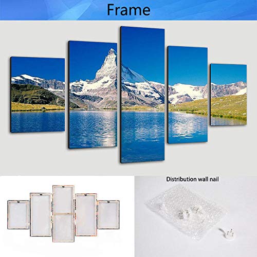 Impresiones Sobre Lienzo Moderno Hd Impreso Pintura Lienzo Decoración Para El Hogar 5 Piezas Grupo Pink Flamingo Poster Wall Art Picture