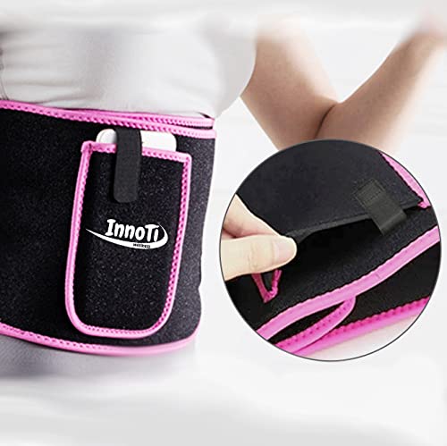 InnoTi Faja Reductora Adelgazante de Neopreno para Mujer y Hombre - Cinturón Lumbar Reductor de Cintura y Abdomen para Gimnasio, Fitness y Deporte - Faja Lumbar Abdominal de Sudoración Efecto Sauna(L)