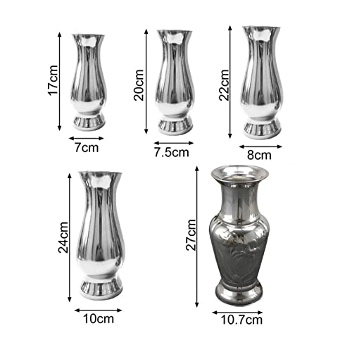 Jarrón Plata de oro platillo tablero-jarrón moderno minimalista ornamentos artesanía de acero inoxidable florero de flores de flower de metal decoración del hogar Centros De Decoración De Flores