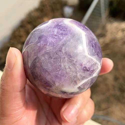 JIALEI Cristal de curación 1 PCS Cuarzo Natural Dream Amathyst Esfera curativa Violeta Crystal Ball for el Regalo de la decoración del hogar Despertar los Chakras (Size : 56-61mm)