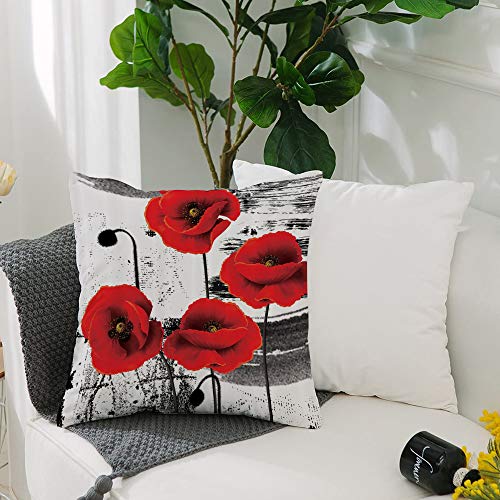 JINGJIA Fundas de Cojines (50 x 50cm) - Cremallera Invisible,Floral Classic by, Flowers Chic Floral Picture Art Design, Multicolor,Decorativa, Lavable Funda Almohada para Sala de Estar, Dormitorio