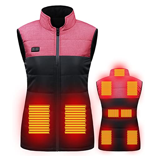 joyvio Chaleco con calefacción Chaleco Calentador de Cuerpo para Hombres/Mujeres Chaqueta con calefacción eléctrica Recargable por USB (Color : Pink, Size : L)