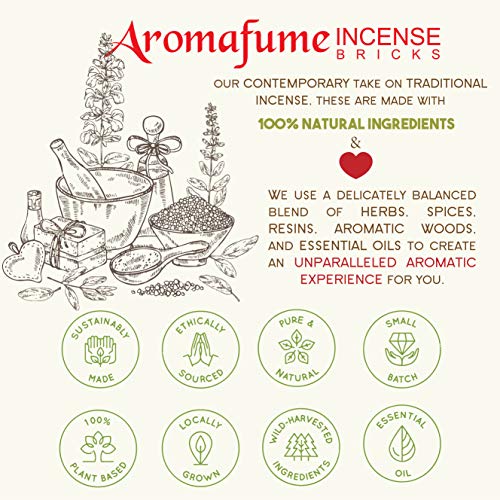 Juego de ladrillos de incienso con quemador exótico oriental de Aromafume - Salvia Apiana & Santalum Album Extractos Relaja y Promueve el Bienestar
