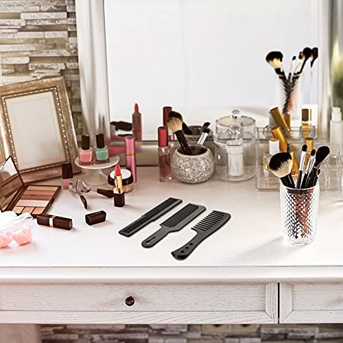 Kit de 3 Peines de Peinado de Peluquero Peine de Corte de Podadora Peine de Dientes Anchos Negros Peine Desenredante para Estilistas y Barberos, Artículos de Peluquería y Hogar