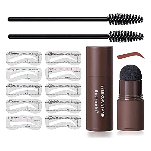Kit de sellos para cejas, ajustable, impermeable, para cejas, definidor de modelado con plantillas de cejas, herramientas de maquillaje para mujeres (marrón natural)