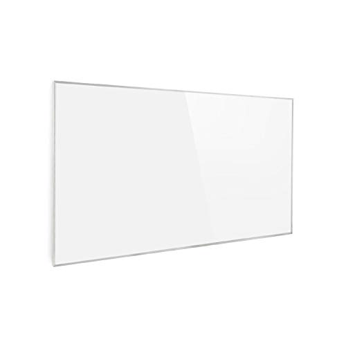 Klarstein Wonderwall Air - Calefactor bajo consumo panel, Panel radiante de cristal de carbono, Calefacción eléctrica bajo consumo sin ruidos, Detección ventana abierta, 101 x 60 cm, 600 W, Blanco