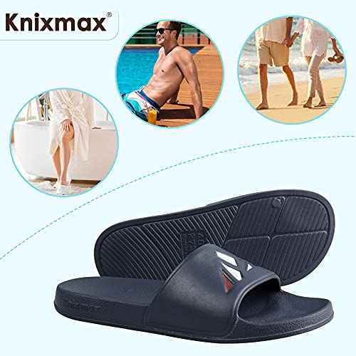 Knixmax Zapatos de Playa y Piscina para Hombre y Mujer Baño Ducha Zapatillas Chanclas Deslizadores Unisex Adulto Slip on Azul marino 36/37 EU