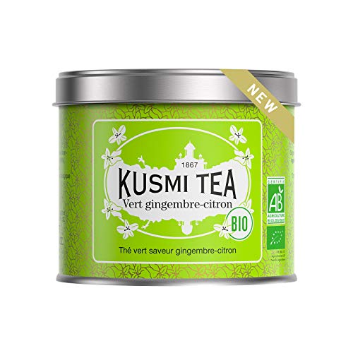 Kusmi Tea - Té verde orgánico con sabor a jengibre-limón - Lata de 100g