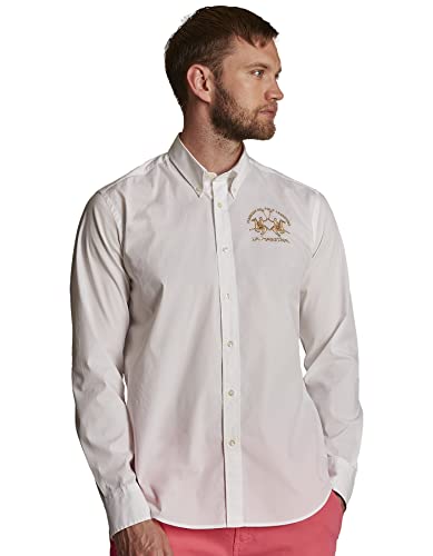 La Martina - Camisa de Hombre Regular fit, Blanco Óptico, Man, XL