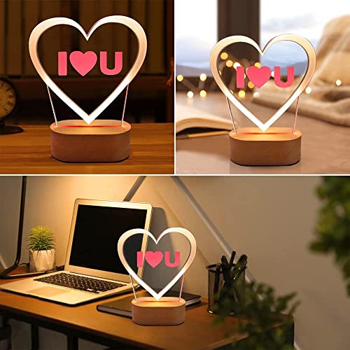 Lampara Corazon Luz Calida Luz De Noche I Love You para Amantes, Regalos Enamorados Originales para Novio Novia, Regalos Cumpleaños,Ideas Regalos San Valentin para Hombre Mujer Parejas