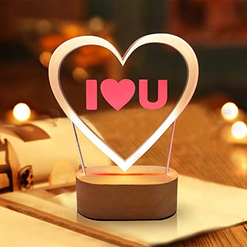 Lampara Corazon Luz Calida Luz De Noche I Love You para Amantes, Regalos Enamorados Originales para Novio Novia, Regalos Cumpleaños,Ideas Regalos San Valentin para Hombre Mujer Parejas