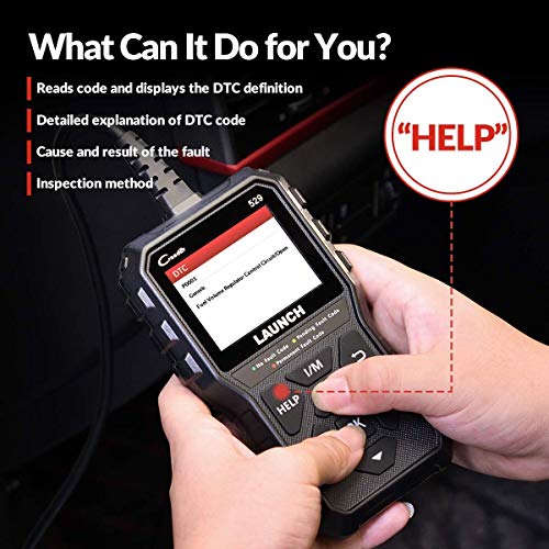 LAUNCH CR529 Interfaz de Diagnosis Code Reader OBD2 Lector y Apagado Luz de Error Motor Datos en Tiempo Real Emisiones Sensor O2 y Prueba EVAP