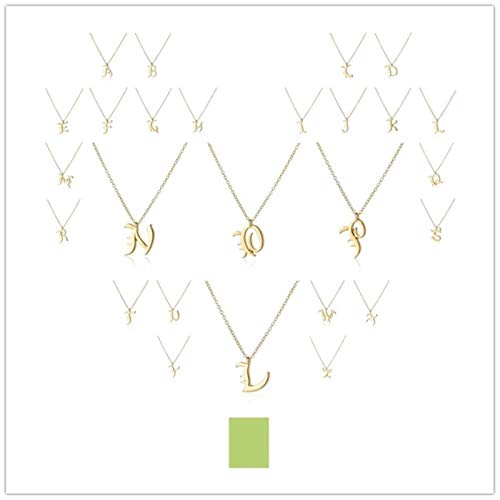Letra Cursiva en inglés con Nombre, Signo de Moda, Monograma de la Suerte, Colgante, Collar, Alfabeto, Inicial, Madre, Amigo, Regalo Familiar, Letras de la Suerte, E