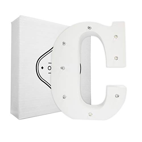 letras madera Letras Led Letras Luminosas Decorativas Letras Alphabet Light Luces De Espejo Del Alfabeto A-Z con Luces de LED para Decoración de DIY FIESTA Dormitorio Decoración de Navidad- Letra (C)