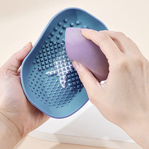 Limpiador de Brochas de Maquillaje,Forreen 2 Piezas Limpiador de Pinceles de Maquillaje Silicona Vistoso Portátil Cepillos Cosméticos Alfombrilla para Limpieza de Pinceles de Maquillaje