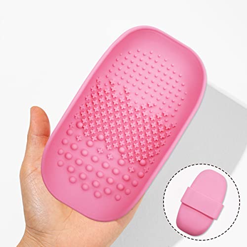 Limpiador de Brochas de Maquillaje,Forreen 2 Piezas Limpiador de Pinceles de Maquillaje Silicona Vistoso Portátil Cepillos Cosméticos Alfombrilla para Limpieza de Pinceles de Maquillaje