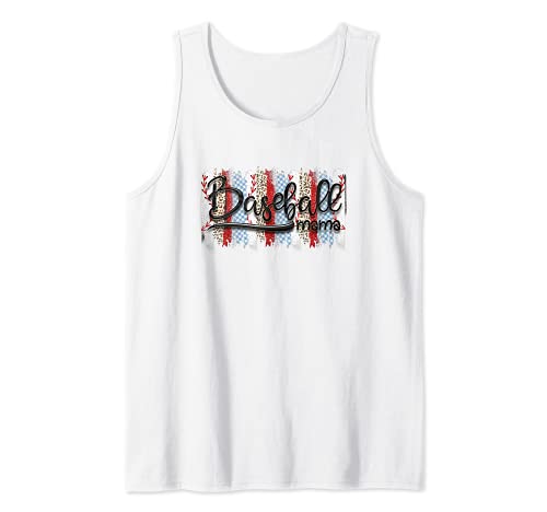 Lindo cepillo de moda Stroke BASEBALL MAMA Leopard Cheetah Camiseta sin Mangas