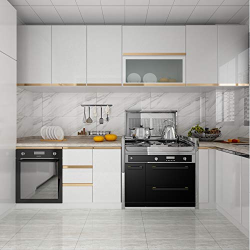 Livelynine Papel Pintado Blanco Brillo Papel Adhesivo para Muebles Decorativos Vinilos Cocina Blanco Brillante Rollo Vinilo Autoadhesivo Vinilo Blanco Para Muebles Armario Forrar Manualidad 40CMX2M