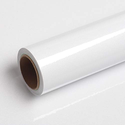 Livelynine Papel Pintado Blanco Brillo Papel Adhesivo para Muebles Decorativos Vinilos Cocina Blanco Brillante Rollo Vinilo Autoadhesivo Vinilo Blanco Para Muebles Armario Forrar Manualidad 40CMX2M