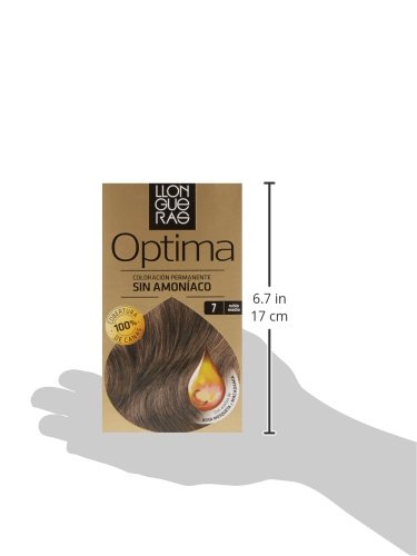 Llongueras Optima Tinte de Cabello Permanente sin Amoniaco Tono #7 Rubio Medio