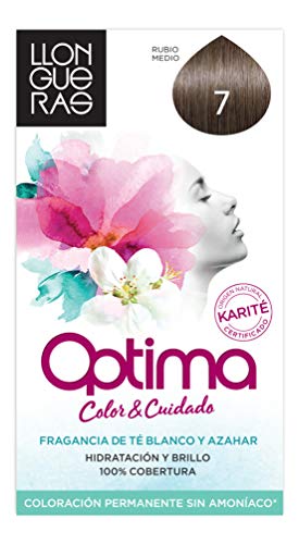 Llongueras Optima Tinte de Cabello Permanente sin Amoniaco Tono #7 Rubio Medio