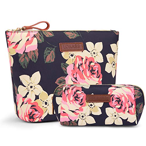 LOKASS Bolso cosmético para monedero, maquillaje, viajes y artículos de tocador para mujer Grande Peonía