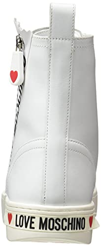 Love Moschino, Scarpe da Donna, Pre Collezione Autunno Inverno 2021, Zapatillas Mujer, Bianco, 36 EU