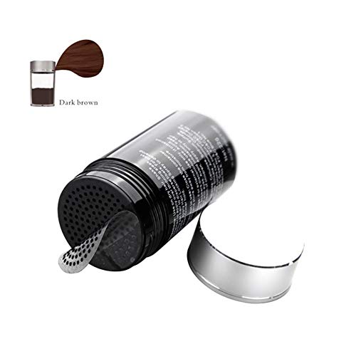 Lucoss Fibras Capilares Color Castaño Oscuro/Negro,para Disimular Calvicie y Aumentar el volumen,Maquillaje Capilar,Fibras Corrector para Adelgazamiento del Cabello