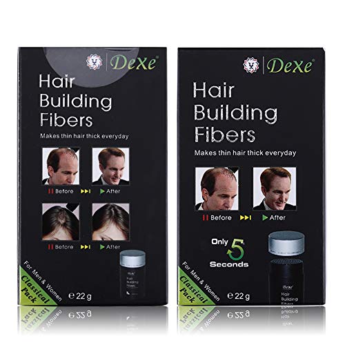 Lucoss Fibras Capilares Color Castaño Oscuro/Negro,para Disimular Calvicie y Aumentar el volumen,Maquillaje Capilar,Fibras Corrector para Adelgazamiento del Cabello