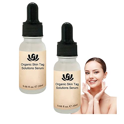 LXLX Organic Skin Tag Solutions Serum, Mole Corrector Skin Tag Remover, Organic Tags Solutions Serum, Anti Aging Serum & Dark Spot Corrector for Face - Natural Plant Formula (2PCS)