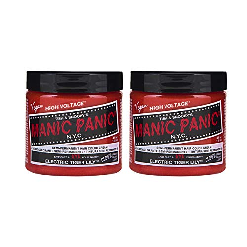 Manic Panic - Elec Tiger Lily Classic Creme Vegan Cruelty Free Orange Semi Permanent Hair Dye - 2 x 118ml