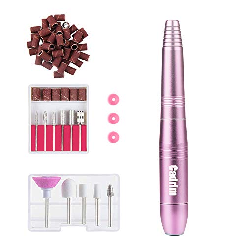 Manicura Eléctrica, Cadrim Torno para Uñas de 20000RPM Máquina de Manicura de Uñas Lijadora Eléctrica Máquina de Lijado de Pedicura con un Cable USB para Salón, Festival,Regalos (Púrpura)