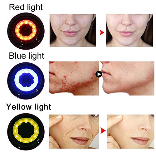 Máquina de fotones de ultrasonido, Máquina de fototerapia de fotones Vibración Lifting facial Máquina de cuidado facial reafirmante, Acné de espinillas Eliminar antiarrugas/envejecim(Negro)