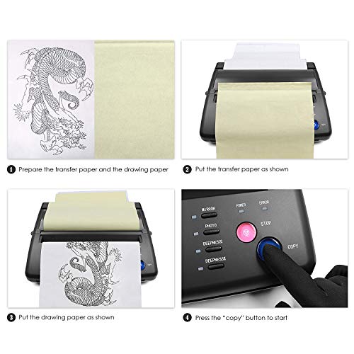 Máquina de transferencia de tatuajes BIOMASER® Tattoo Printer Drawing Thermal Stencil Maker Copiadora para Papel de Transferencia de Tatuajes Papel de Carbón