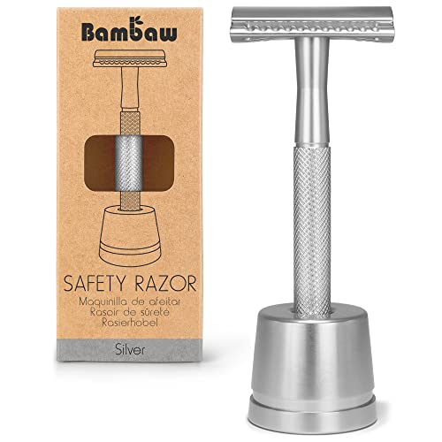 Maquinilla de Afeitar Clásica | Maquinilla de Afeitar para Mujeres y Hombres | Incluye Soporte Cuchilla de Afeitar | Compatible con Todas las Hojas de Afeitar | Máquina de afeitar clásica| Bambaw