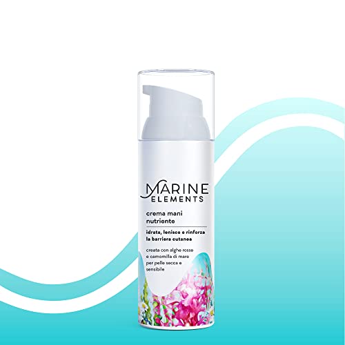 Marine Elements - Crema de manos reparadora intensiva, eficaz en pieles secas, sensibles y enrojecidas. A base de ingredientes marinos extremófilos, manteca de Karité y Caléndula Officinalis.