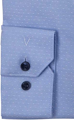 Marvelis Camisa Body Fit de manga larga New Kent cuello patrón azul claro azul claro 41