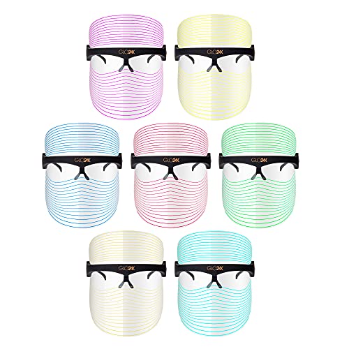 Máscara de belleza LED GLO24K de 7 colores. Tratamiento de spa de terapia de luz profesional para una piel radiante y radiante.