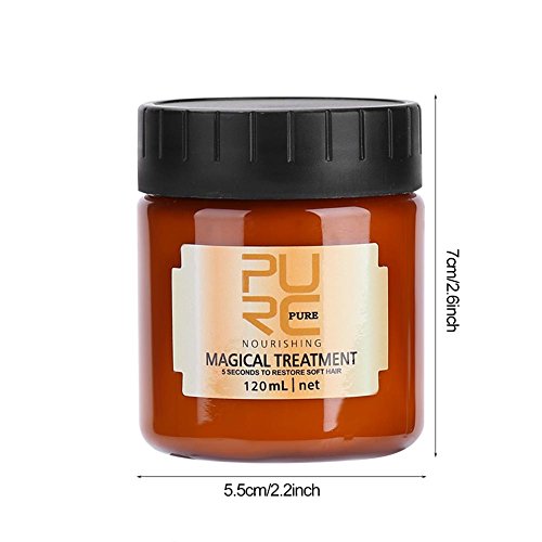 Máscara Mágica para el Cabello de 120 ml, Qkiss Máscara para pelo de Tratamiento, Humedad Profunda Repara el Cabello Dañado o Seco y Mejora el Brillo y la Suavidad para el Cabello Seco y Dañado
