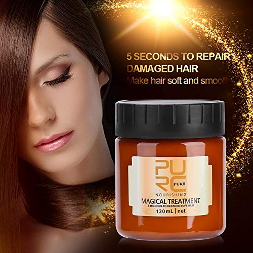 Máscara Mágica para el Cabello de 120 ml, Qkiss Máscara para pelo de Tratamiento, Humedad Profunda Repara el Cabello Dañado o Seco y Mejora el Brillo y la Suavidad para el Cabello Seco y Dañado