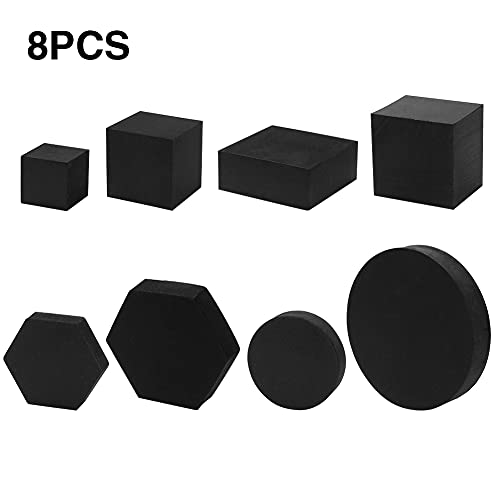 Matedepreso 8 accesorios para fotos de cubo, portátiles de espuma dura y cuadrados, para relojes, joyas, cosméticos (negro)